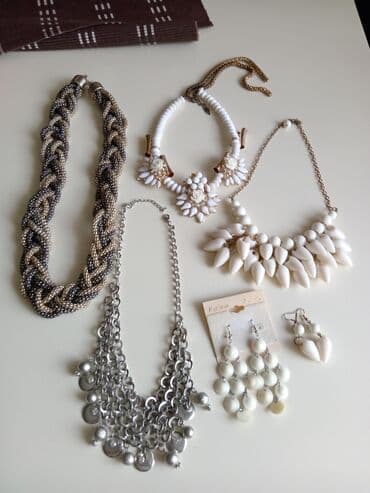 kompleti sa perjem: Set: Minđuše, Narukvica, Ogrlica — 1