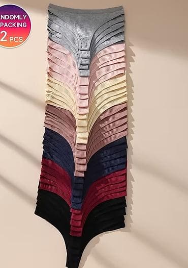 katrin pantalone nova kolekcija: Ženske rebraste tanga gaćice – set 12 kom. vel. M - Kroj: tanga — 1