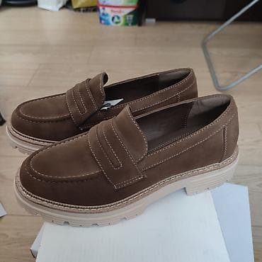 Mokasine: Ženske braon mokasine Jenny Fairy. Od mekane brušene eko kože i sa — 3