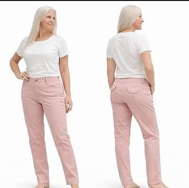 Ženska obuća: Ženske pantalone u puder‑roze boji - Klasican kroj ravnih nogavica — 3