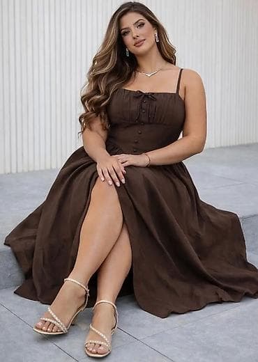 Haljine: Letnja midi haljina na bretele – romantičan A‑kroj - Model: midi — 1