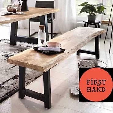 Industrijski klupa-stol sa „live edge” ivicom - Materijal