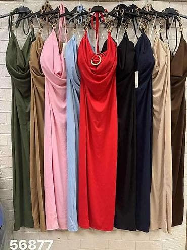 bele svecane bluze: Elegantna duga haljina sa lancima i prsten detaljem - Model: duga — 3