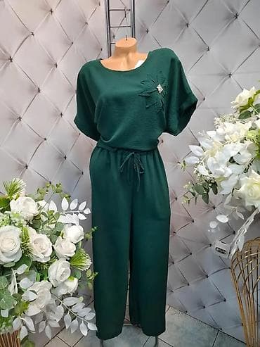 Overalls: Ženski komplet – bluzica i pantalone od lagane, rebraste tkanine - — 5