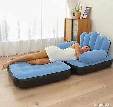 krevet sa ormarom: 03. Krevet na naduvavanje Dusek Fotelja Krevet Lezaj Materijal: pvc — 2