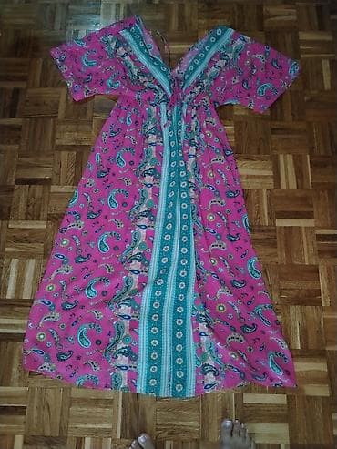 pull: Dugačka letnja haljina sa paisley printom - Boja: intenzivno roze sa — 5