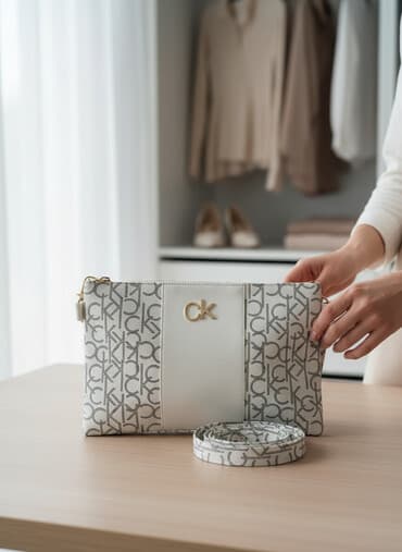 torbice bele: Torba za rame, Calvin Klein, Materijal: Veštačka koža — 1