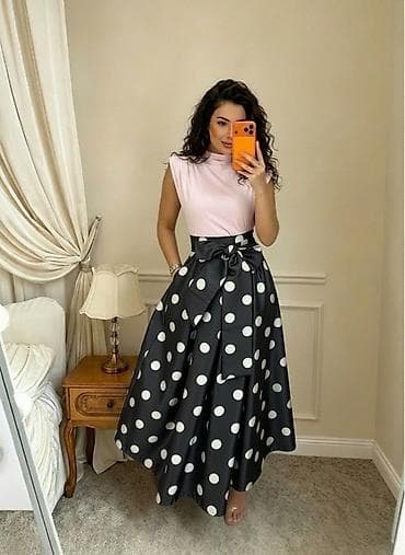 colmar beograd: 🔥Ženska midi suknja na tufne sa velikom mašnom u struku S m l Cena — 2