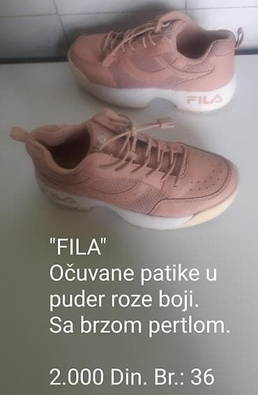 "inditex s.a.": Fila ženske patike, puder roze boja. Model sa debljim đonom i — 1