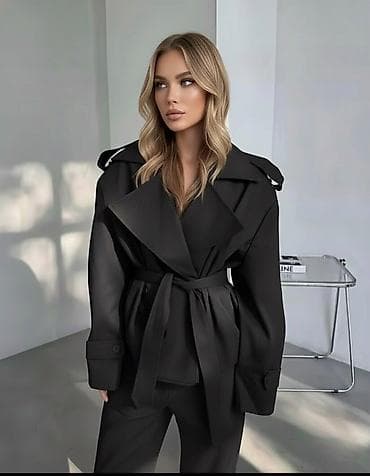 Ženska odeća: 💫Ženski kratki trečer/mantil sa pojasom
✅3100 din — 1