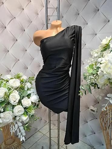 Haljine: Elegantna asimetrična mini haljina s jednim ramenom i dugim spuštenim — 2