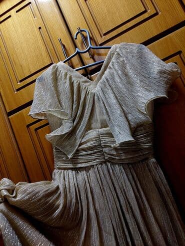 dugacke haljine svecane: S (EU 36), color - Gold, Evening, Other sleeves — 1