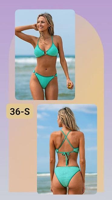 Women's Clothing: Ženski dvodelni kupaći kostim – veličina 36-S - Boja: tirkizna/menta — 1