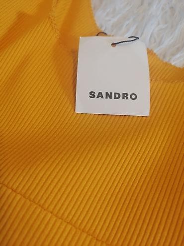 Sandro original haljina – Lolie Knotted Waist Cutout Midi Dress, boja