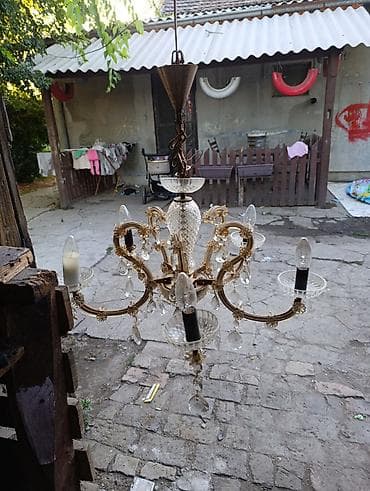 simpo kuhinje cene: Kristalni viseći luster sa 6 krakova - Materijal: metalna — 4