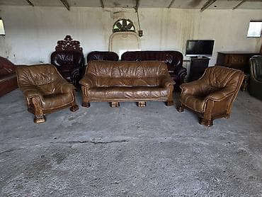 dekor platno za namestaj: Kožna garnitura za dnevnu sobu – 1 - Sastav: trosed i dve fotelje - — 7