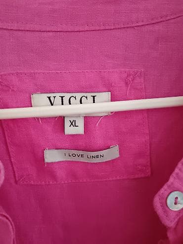 samolepljive etikete: Haljina od lana VICCI – XL - Materijal: 100% lan (etiketa “I LOVE — 2