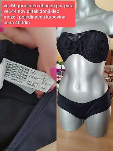 versace gace: Crni dvodelni kupaći kostim - Gornji deo: bandeau bez bretela, sa — 1