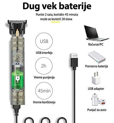 daljinski za klimu: Nov trimer za kosu i bradu. Ima USB punjač za punjivu bateriju i — 3
