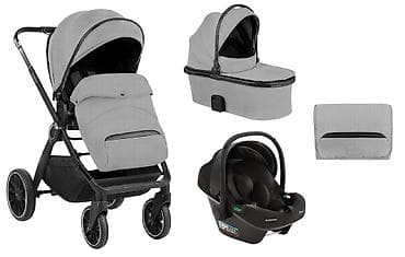 bebetto kolica: KIKKA BOO Kolica TIFFANY light grey set 3u1 sa tvrdom korpom i auto — 1
