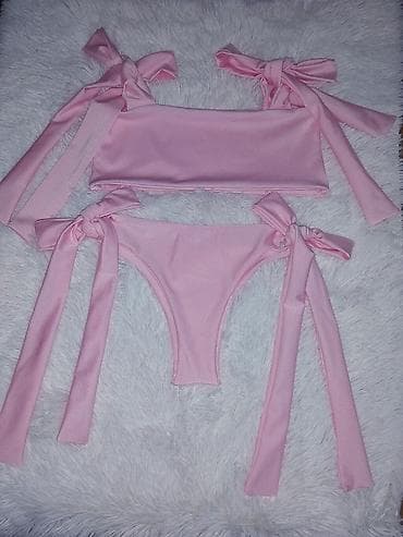 Dvodelni ženski kupaći kostim – pastelno ružičasti - Gornji deo