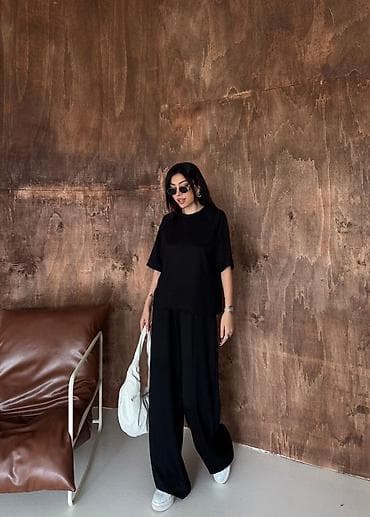 katrin kompleti: Dvodelni ženski komplet – široke pantalone i oversized majica kratkih — 6