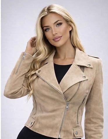 ponco cena: AKCIJA!!! Ženske jaknice od velura – model biker kroja. - Materijal — 2