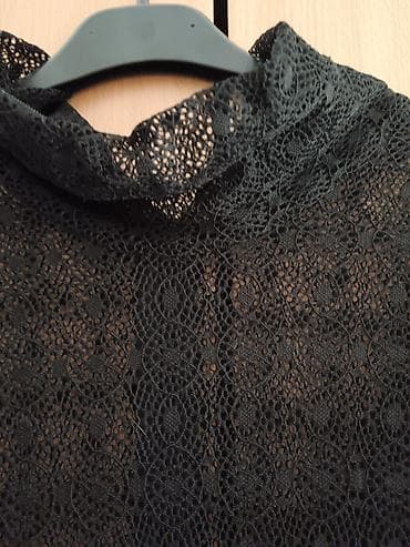 Haljine: Ps fashion Crna čipkana duga haljina - Materijal: fina čipka sa — 3