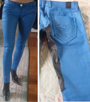pantalone od vestacke koze: Replay skinny jeans waxed, voskirane farmerke, original. Plava boja — 1
