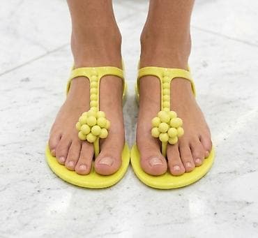 ecco obuća cene: Ženske sandale – žuti jelly T-remen dizajn - Materijal: fleksibilna — 1