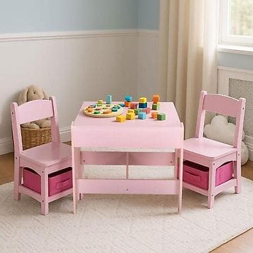 kupujem prodajem stolice: Dečiji set sto i 2 stolice sa tablom za pisanje Pink ECOTOYS Šifra — 3