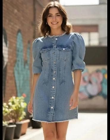 Džins haljina sa dugmićima - Materijal: klasični teksas, srednje na lalafo.rs Džins haljina sa dugmićima - Materijal: klasični teksas, srednje