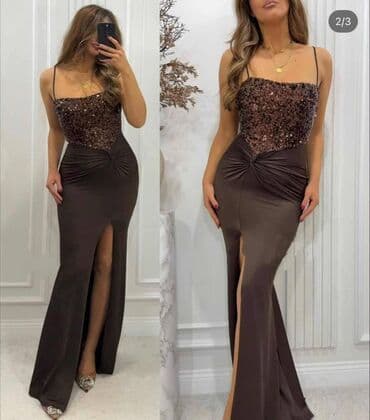 Elegantna duga večernja haljina sa šljokičastim korsetom - Model na lalafo.rs Elegantna duga večernja haljina sa šljokičastim korsetom - Model