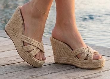 sandale espadrile: Ženske papuče na platformu/štiklu - Dizajn: otvoreni prsti — 1