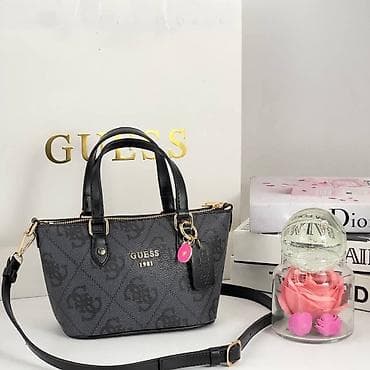italijanske torbe: Mini torba Guess 1981 – monogram platno - Model: mini tote/crossbody — 9
