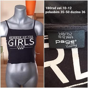 Duksevi: Page One Young top na bretele za devojčice - Model: crni crop top sa — 1