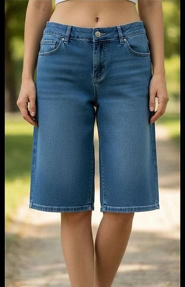 Ženske farmerke-bermude od teksasa - Kroj: duže bermude/šorts do