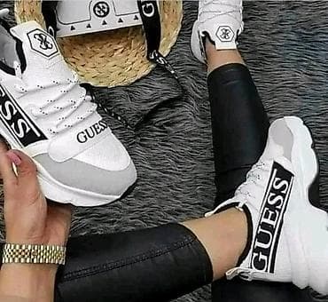 patike superstar zenske: Akcija Ženske patike Guess – bele sa crnim detaljima i prepoznatljivim — 1