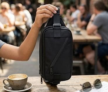 alba moda: Kompaktna crossbody/ramena torbica za svakodnevnu upotrebu – crna - — 1