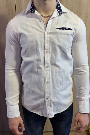 metro obuca muska: Armani Jeans-Original muska kosulja-bela boja-Slim Fit — 1