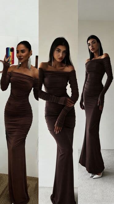 Skirts: 🔥Top Elegantna večernja haljina – čokoladno braon
✅Cena 2500 din — 1