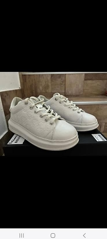 dsquared patike cena: Karl Lagerfeld bele patike – low-top model sa platformom i riplej oba — 3