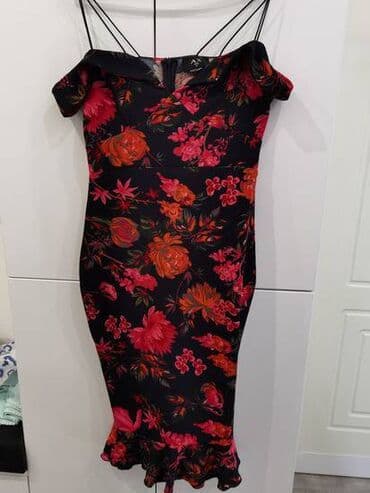 M (EU 38), color - Red, Cocktail, With the straps