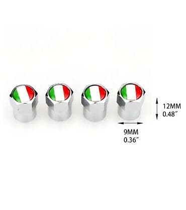 Auto delovi: Set metalnih kapica za ventile guma – italijanska zastava (4 kom) - — 3