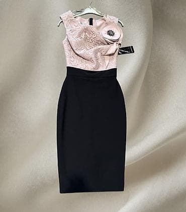 36, 38 vel Elegantna ženska haljina – dvobojna kombinacija puder roze