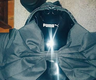 ranac puma: Puma mini ranac – crni, sjajni prednji panel sa belim Puma logotipom — 4