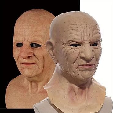 Kupaći kostimi: Ultra-realistična maska starije gospođe – celoglava, sa ramenim — 9