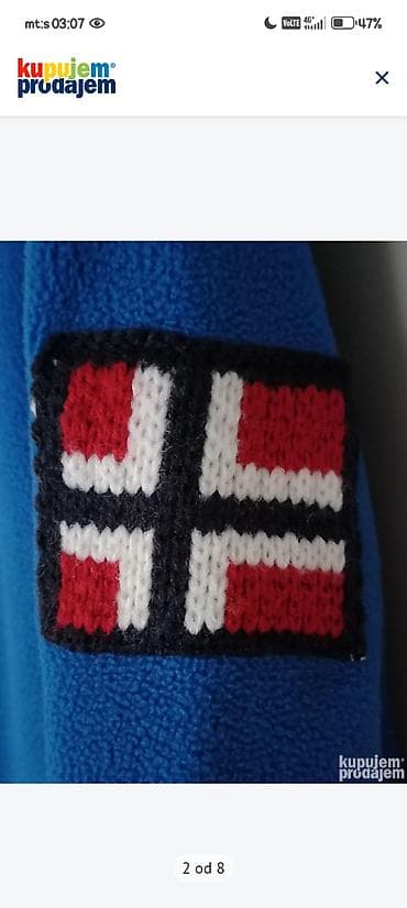 termo duksevi: NORWAY ORIGINAL plava muška dukserica sa rajsferšlusom i kapuljačom - — 2