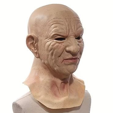 Kupaći kostimi: Ultra-realistična maska starije gospođe – celoglava, sa ramenim — 8