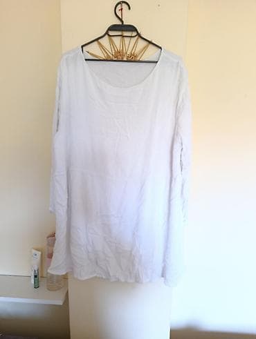 Bela ženska tunika/bluza sa dugim rukavima - Boja: čista bela - Kroj na lalafo.rs Bela ženska tunika/bluza sa dugim rukavima - Boja: čista bela - Kroj